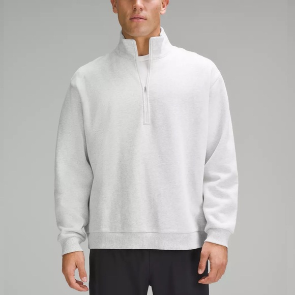 Lululemon Steady State Half Zip Sz M In Heathered Core Ultra Light Grey